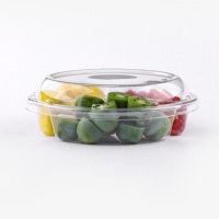 Emballage en plastique PET transparent de qualité alimentaire, écologique, résistant à l'humidité, pour fruits, avec fermeture sécurisée, conteneur pour baies, fraises, légumes