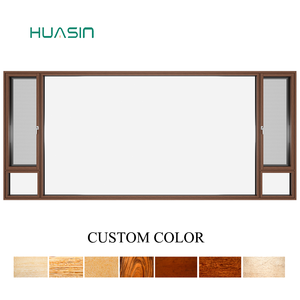 Fournisseur de fenêtres en bois plaqué aluminium de qualité supérieure, norme canadienne 2025, performance d'étanchéité supérieure, chêne rouge, Huasin Bulk Custom - Product Image 1