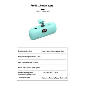 KC BSMI Promotion Mini <span class=keywords><strong>Batterie</strong></span> <span class=keywords><strong>Externe</strong></span> 5000mAh en PVC à Charge Rapide avec Support Téléphone, Chargeur Portable au Design <span class=keywords><strong>Petite</strong></span> Capsule pour <span class=keywords><strong>iPhone</strong></span> - Product Image 5