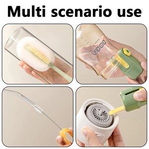 5 in 1 Flower Shaped Cup Cleaning <b>Brush</b> Long Handle Sponge Nylon Bristles <b>Bottle</b> <b>Brush</b> for Baby <b>Bottle</b> and Coffee Cup - Product Image 5
