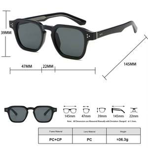 Gafas de Sol Cuadradas con Marco Pequeño Retro de Moda 2025 con Logotipo Personalizado, Gafas de Sol Poligonales Irregulares TR90 Unisex - Product Image 6