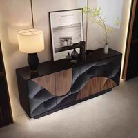 Buffet de luxe léger de style français, grande capacité, meuble de rangement en bois, meuble de salon