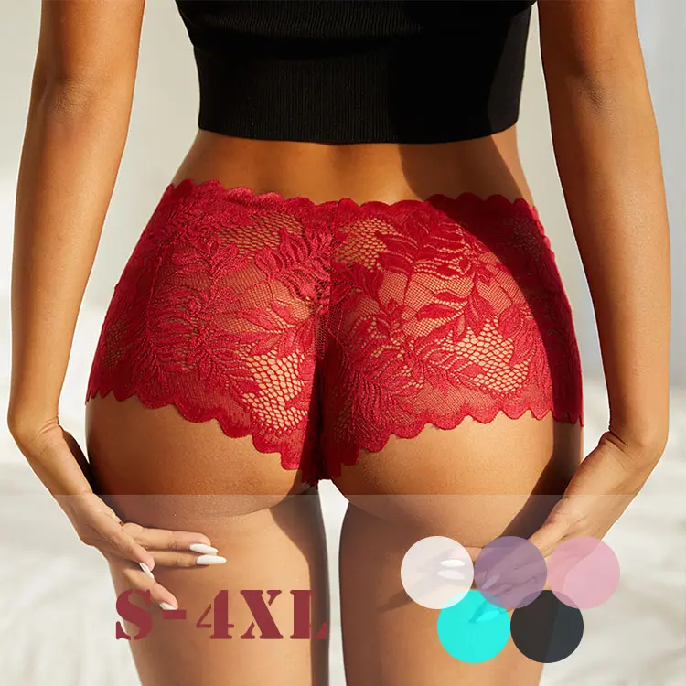 X545 Factory price XXXXL See Through Lace Low Waist Women's Panties Free Sexy Lingerie Ass Plus Size Women's Underwear