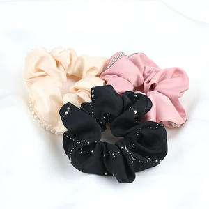 Populaire De Luxe Strass Brillant Bling Diamant Cheveux Chouchous Élastique Cheveux Tiel Ponytail Holder Soie Chouchous - Product Image 1