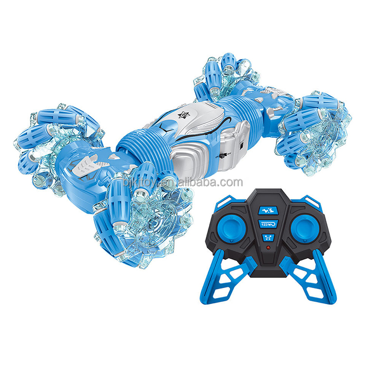 2.4g Double Side Roll Remote Control Race Defend Extreme Vehicle Climbing Toy Steer Wheel Twisting Stunt Rc Car With Cool Light