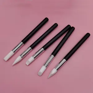 3D Silicone Nail Brushes UV Gel định hình Silicone bút cho móng tay nghệ thuật Single Side kích thước lớn Silicone Nail Art Pen Brushes