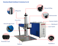 Mini machine de gravure laser à fibre fendue, 20w, 30w, 50w, pour acier métallique