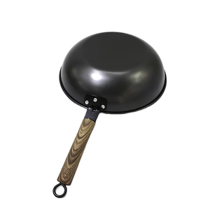 Recién llegado Durable 24cm Versátil Mango largo Chino Acero al carbono Antiadherente <span class=keywords><strong>Wok</strong></span> Range - Product Image 3