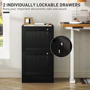Armoire à dossiers verticale noire SENYU avec 2 tiroirs verrouillables pour usage de bureau - Product Image 4