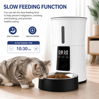 Distributeur automatique de nourriture pour animaux de compagnie intelligent, en plastique et acier inoxydable, 4L, avec WiFi, pour chats et chiens d'intérieur