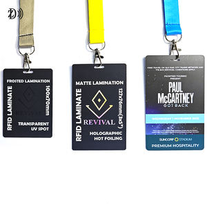 <span class=keywords><strong>Badge</strong></span> d'identification d'événement personnalisable en plastique imprimable 13,56 MHz avec cordon pour conférence - Product Image 5