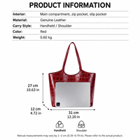 Sac à bandoulière portable en cuir véritable pour femme avec deux sangles, motif crocodile, vente en gros, fournisseur ODM OEM personnalisé