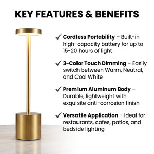 Restaurant Hotel bar Bedroom Home Decor LED Wireless Reading Charging Lamp <strong>Touch</strong> Sensor Desktop Night <strong>Light</strong> - Product Image 2