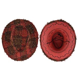 New Retro American Western Cowboy Hat Men Women Ethnic Style Distressed Jazz Hat for Outdoor Travel Party <b>Sunscreen</b> - Product Image 4