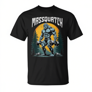 Camiseta Massquatch Weightlifting Sasquatch Gym, color negro, talla grande - Product Image 2