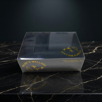 Boîte d'emballage en carton rigide noire personnalisée avec tiroir coulissant, logo en feuille d'or, pour ensemble de couleurs de canard, Noël