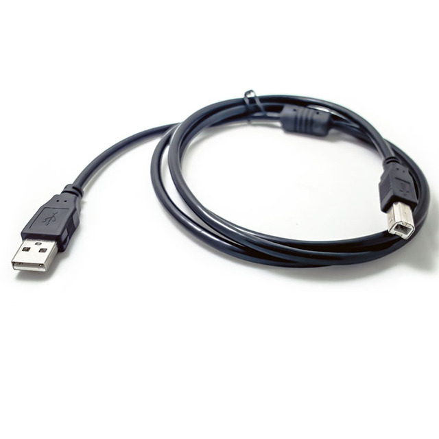 1.5m Black USB 2.0 PVC Tinned Copper Conductor Printer Cable for Computer 3A Fast Charging Square Port