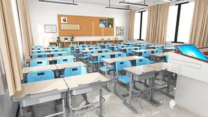 Fornitori di prezzi per mobili per la scuola scrivania e sedia per scuola singola con altezza regolabile con piano in MDF per studenti usati