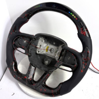 Volant personnalisé en fibre de carbone forgée rouge à LED pour Dodge Challenger Hellcat SRT Charger Grand Cherokee