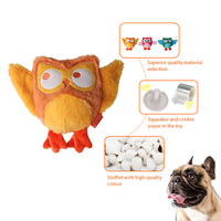 Jouet pour chien hibou en peluche, fausse fourrure shaggy, couineur, jouet à mâcher interactif pour animaux de compagnie, fabrication OEM ODM, personnalisation, vente en gros en vrac