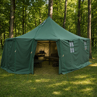 Tente de camping d'été en toile robuste de haute qualité, imperméable et coupe-vent, pour 8 à 12 personnes, 16 m², ouverture automatique rapide, tente de glamping