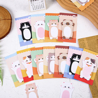 Blocs-notes autocollants à succès, blocs-notes adhésifs portables en forme de chat de dessin animé mignon et notes de message quotidiennes