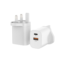 Chargeur portable rapide 20W PD 3.0 Type-C en gros, matériau ABS/PC ignifuge, protection contre les surcharges, prise US, idéal pour les voyages