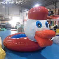 Petite piscine gonflable portable en forme de canard pour le divertissement des enfants en intérieur et en extérieur.