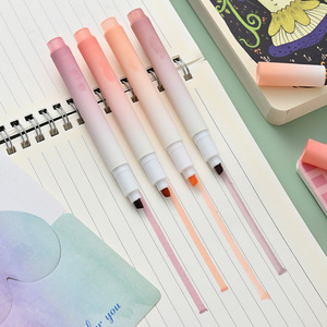 Ensemble de stylos fluorescents colorés créatifs et mignons pour étudiants, ensemble de marqueurs à pointe souple pour enfants, papeterie 4 pièces/ensemble - Product Image 2