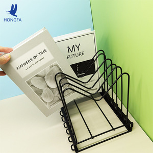 HONGFA Metal File Rack 8 Sections 3cm Spacing Vertical Magazine Organizer Black Desk Storage For Office Home Use - Product Image 3