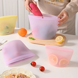 Ensemble de sacs de conservation en silicone de qualité alimentaire, étanches, hermétiques, compatibles micro-ondes, sans BPA, réutilisables, pour congélateur - Product Image 5
