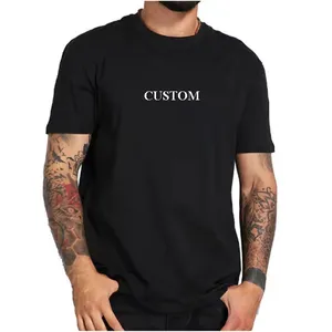 Wholesale Custom t-Shirts With Company Logo Printed Plain White And Black t-Shirts Crew Neck Black t Shirt For Men