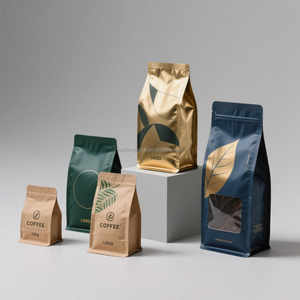 Custom Logo Printed <strong>Coffee</strong> Bolsa De Cafe Packaging <strong>Bags</strong> With Valve Kraft Paper Ziplock Block Bottom <strong>Coffee</strong> Bean <strong>Bag</strong> 100g 500g