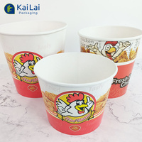 Seau familial de qualité alimentaire biodégradable seau en papier à emporter imprimé personnalisé pop-corn poulet frit