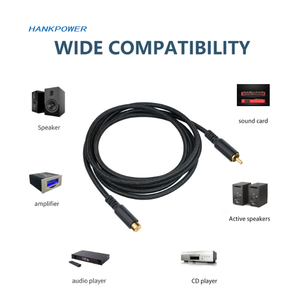 Hợp kim nhôm mạ vàng kép che chắn <span class=keywords><strong>RCA</strong></span> cáp Nylon <span class=keywords><strong>RCA</strong></span> nam cho nữ cáp mở rộng 1.8m 3m - Product Image 2