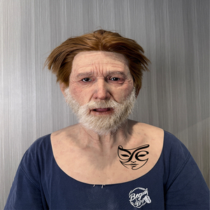 Masque en silicone réaliste fait main avec cheveux et barbe pour hommes, masques de visage complets, masque d'Halloween, accessoires de cinéma pour acteurs, haute qualité - Product Image 1