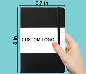 Grosir Logo kustom promosi A5 warna-warni sampul keras halaman jurnal kulit PU Notebook