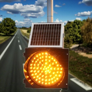 Lámpara de Advertencia Solar LED Amarilla de 300mm, de Aluminio y PC, con Intermitencia para Reducción de Velocidad, Luz Estroboscópica Fija de Seguridad Vial - Product Image 2