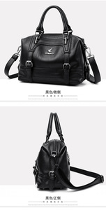 Women PU <b>Leather</b> Shoulder Tote Bag Vintage Boston Handbag Shoulder <b>Purse</b> Handbag - Product Image 4