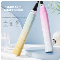 Bande de grip de badminton à double dégradé de couleur, antidérapante, absorbant la transpiration, respirante, pour raquette de tennis et de badminton