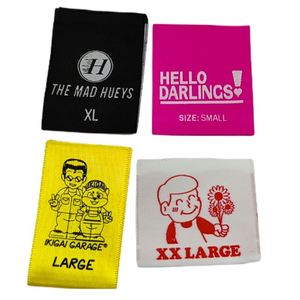 Étiquettes de marque personnalisées en satin damassé brodé, prix d'usine, logo personnalisé, étiquette personnalisée, polyester imprimé numériquement - Product Image 2