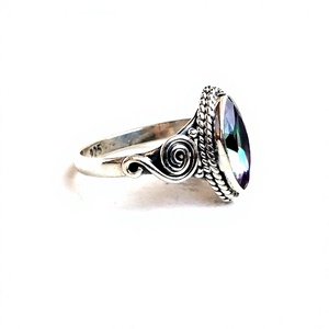 Gemstone <b>Rings</b> Jewelry Manufacturer Wholesaler Jewellery 925 Sterling Silver <b>Indian</b> Mystic Topaz <b>Rings</b> - Product Image 2