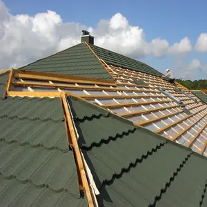 Panel atap logam atap bergelombang, batu atap dilapisi lembaran baja