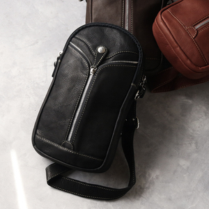 Bolso Bandolera Vertical de Piel de Becerro Genuina para Hombre, Diseño de Marca 2026 - Product Image 5