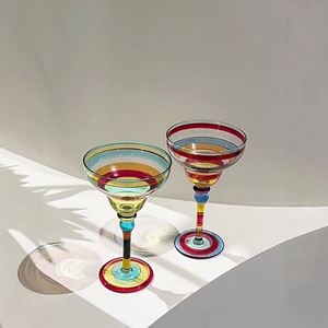 Verres à vin en cristal peints à la main, plusieurs styles, verres à margarita flamant rose, verres à boire pour bar, décoration de fête à domicile - Product Image 1