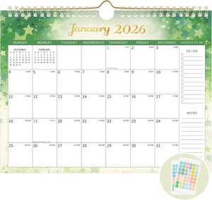 Calendrier 2026, calendrier mural de janvier 2026 <span class=keywords><strong>à</strong></span> décembre 2026, calendrier 2026, reliure <span class=keywords><strong>à</strong></span> double spirale, <span class=keywords><strong>grand</strong></span> calendrier mensuel sur 12 mois - Product Image 1