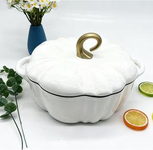 Casserole <span class=keywords><strong>en</strong></span> fonte émaillée de qualité supérieure, design citrouille, multifonctionnelle, pour soupe, ragoût, viande, cuisine à domicile, cuisinière à gaz et à induction - Product Image 6