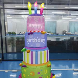 Decoraciones inflables de pastel de <span class=keywords><strong>Feliz</strong></span> Cumpleaños de 8 pies, decoraciones inflables <span class=keywords><strong>para</strong></span> patio de vacaciones iluminadas al aire libre - Product Image 4