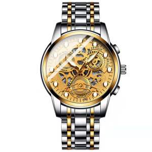 Reloj automático de lujo de alta gama personalizado 24K 18K oro real para hombre reloj mecánico de moissanita de diamante de laboratorio con bisel colorido helado - Product Image 4