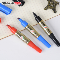 Marqueur permanent double pointe GENVANA, résistant à l'usure, pointe biseautée, pointe ronde, 3 couleurs, pour bureau, école, usine, logo personnalisé